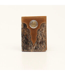 Ariat ARIAT MENS TRIFOLD WALLET CALF HAIR MEXICAN EAGLE BROWN