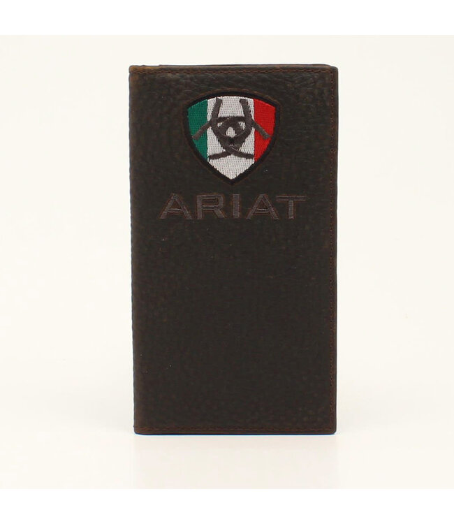 Ariat ARIAT MENS RODEO WALLET MEXICAN FLAG LOGO BROWN ROWDY