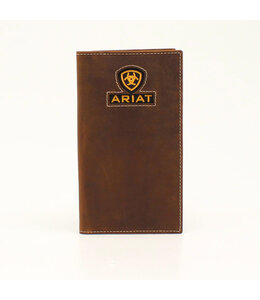 Ariat ARIAT MENS RODEO WALLET INLAY RIBBON LOGO MEDIUM BROWN