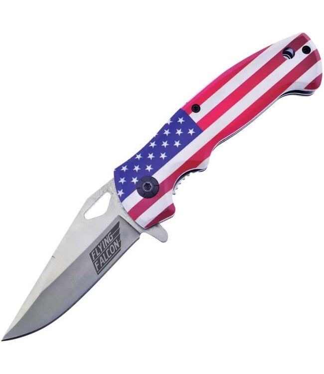 FROST CUTLERY LINERLOCK A/O FLAG