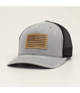 Ariat ARIAT MENS R112 SNAP BACK USA FLAG PATCH GREY