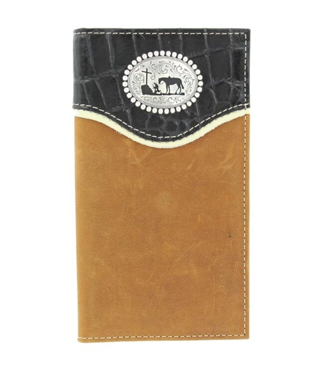 NOCONA CROCO STYLE LEATHER WALLET