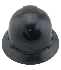 PYRAMEX RIDGELINE VENTED BLACK FULL BRIM HARD HAT- 4 POINT SUSPENSION