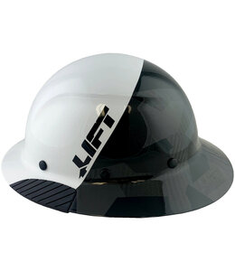 ACTUAL CARBON FIBER HARD HAT - FULL BRIM 5050 CAMO BLACK AND WHITE