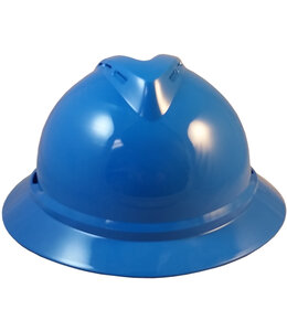 MSA BLUE ADVANCE FULL BRIM VENTED HARD HAT WITH 4 POINT RATCHET SUSPENSION