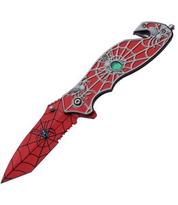 CHINA MADE SPIDER WEB LINERLOCK A/O RED