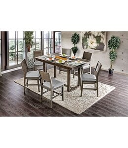 FOA (Furniture of America) FOA ANTONT COUNTER HEIGHT TABLE W 6 CHAIRS