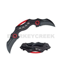 DOUBLE TROUBLE KARAMBIT ACTION ASSIST KNIFE 4.5" CLOSED BLACK