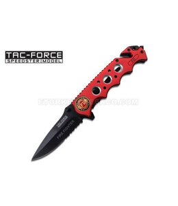 TAC FORCE FIRE FIGHTER RESCUE FOLDER ACTION ASSIST KNIFE 4.5" CLOSED RED