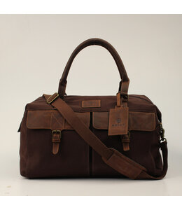 Ariat ARIAT DUFFLE BAG CANVAS LEATHER BROWN