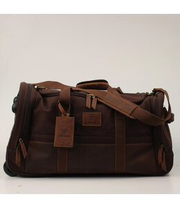 Ariat ARIAT DUFFLE BAG ROLLING CANVAS LEATHER BROWN