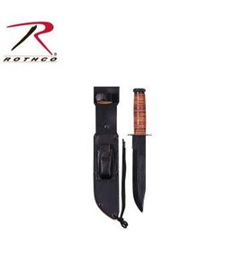ROTHCO ROTHCO MILITARY FIGHTING UTILITY KNIFE WITH LEATHER HANDLE