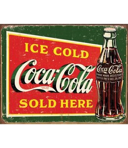 TIN SIGNS COKE ICE COLD GREEN