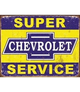 TIN SIGNS SUPER CHEVY SERVICE
