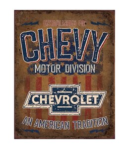 TIN SIGNS CHEVY AMERICAN TRADITION