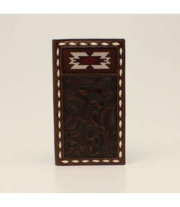 M&F Western NOCONA MENS RODEO WALLET TOOLED SOUTHWESTERN BUCK LACING BROWN