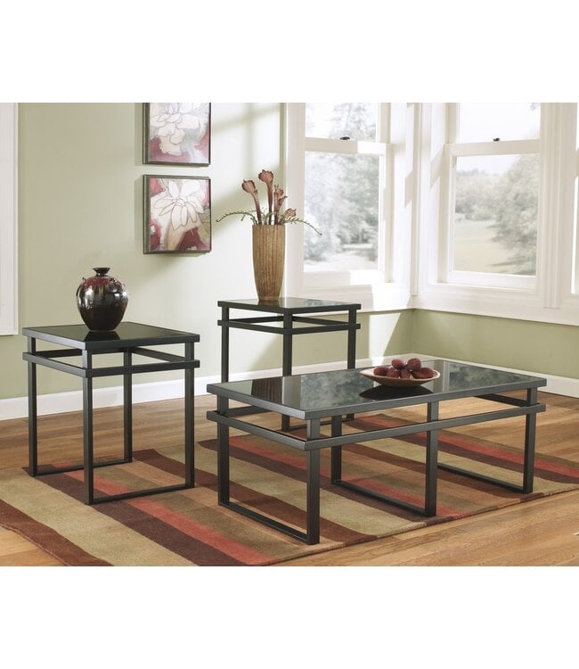 Signature by Ashley ASHLY LANEY 3PK METAL/GLASS TABLE SET (T180-13)