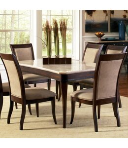 STEVE SILVER MARSILLEON  MARBLE TOP DINING SET w 6 chairs  (MRS500-5PC)