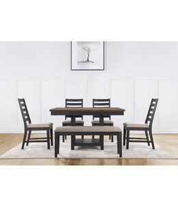 STEVE SILVER Harington Dining Set w/4 chairs & bench