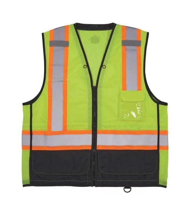 Ergodyne ERGODYNE GloWear 8251HDZBK Two-Tone Hi-Vis Safety Vest - Type R, Class 2, Zipper