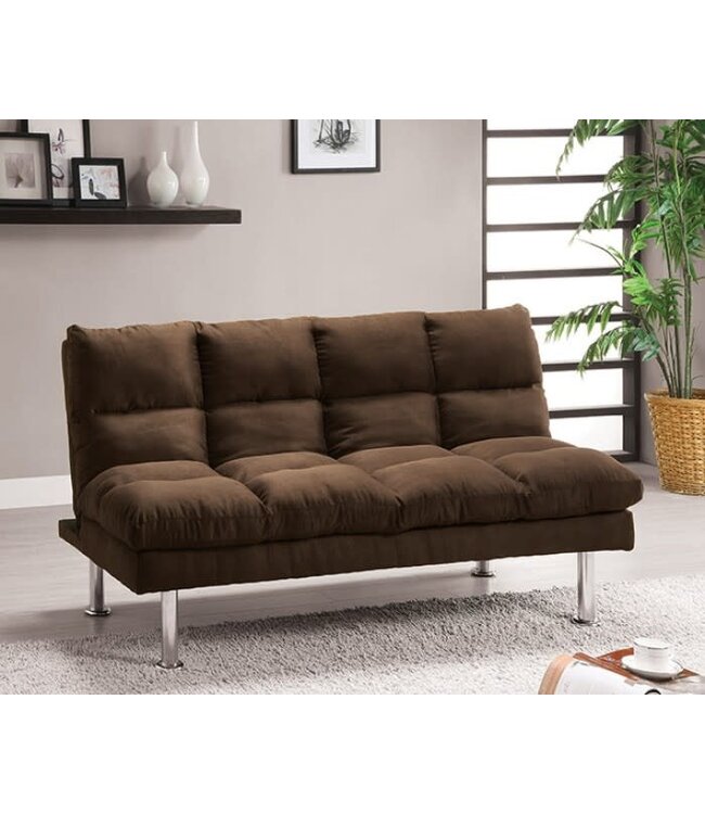 FOA (Furniture of America) Saratoga Futon Sofa Bed Dark Brown (CM2902DB)