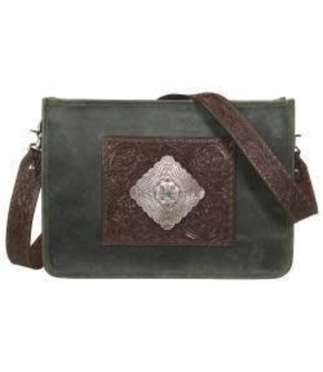 ANGEL RANCH EMERALD COLLECTION LARGE CONCEAL CARRY CROSSBODY GREEN