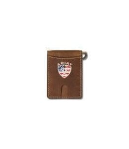 Ariat ARIAT MONEY CLIP WALLET AMERICAN FLAG EMBROIDERED AGED BARK A35550217