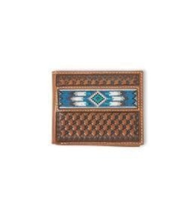 Ariat ARIAT MENS BIFOLD STYLE WALLET SOUTHWESTERN INLAY BROWN A3560402