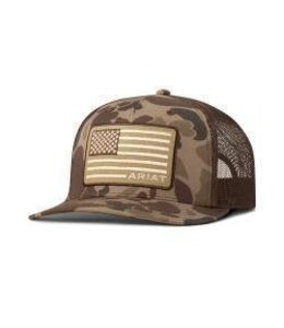 Ariat Ariat Mens Cap R112 SnapBack Camo American Flag Brown A300089802