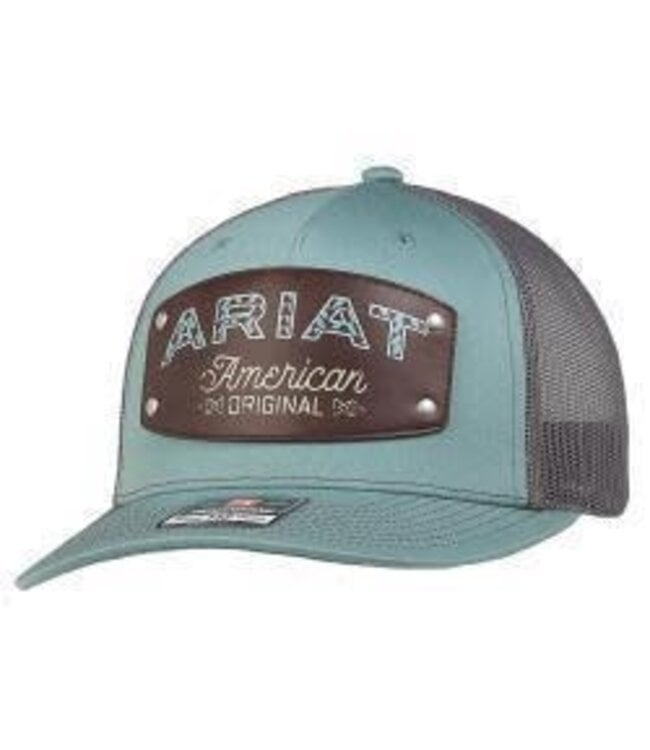 Ariat ARIAT MENS CAP R112 FAUX LEATHER PATCH BLUE GREY A3000867123