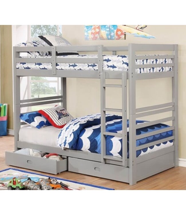 California Twin/Twin bunkbed in grey (CM-BK588T-GY)