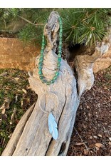 Annette Colby - Jeweler Turquoise Sterling Circle Feather Necklace by Annette Colby