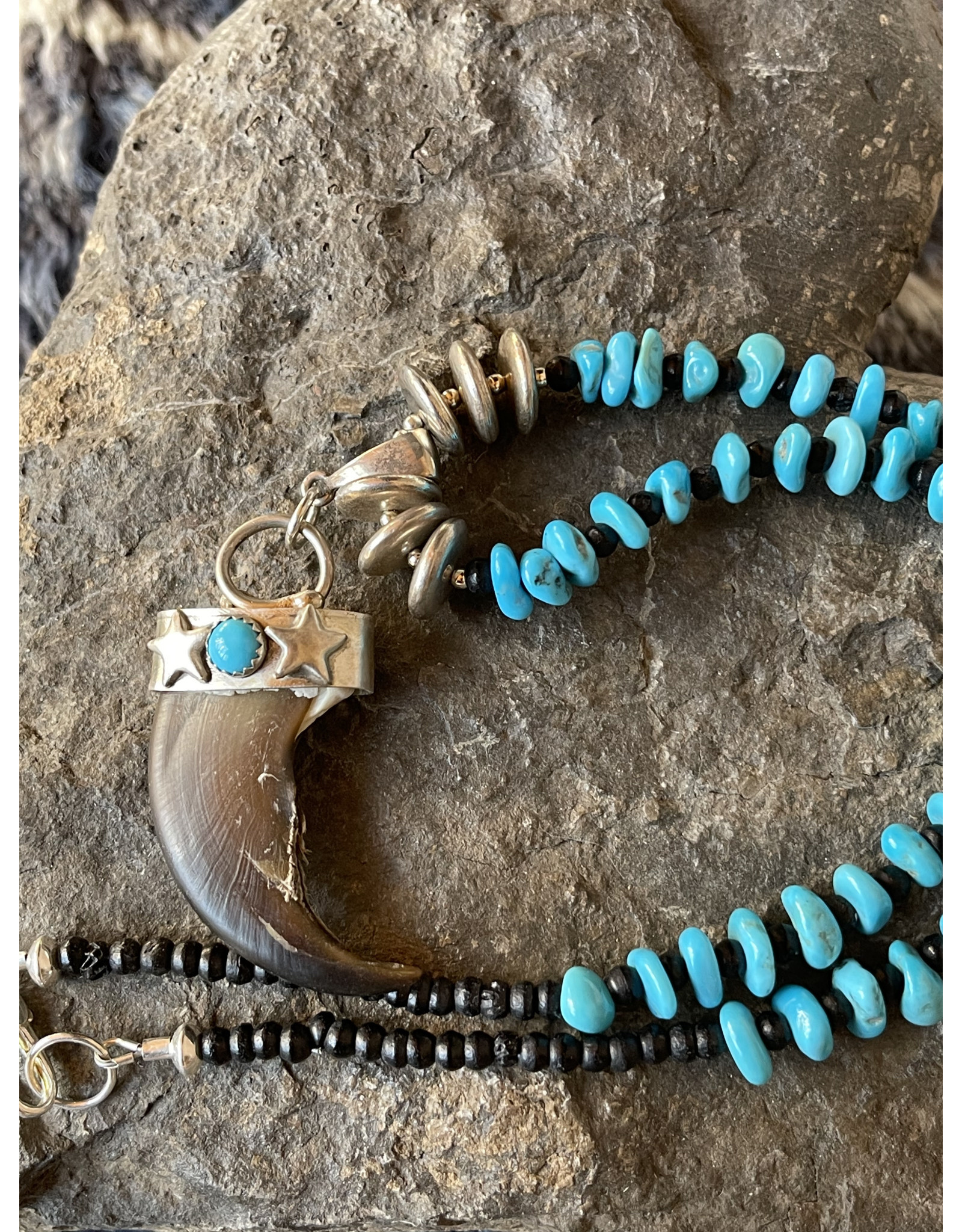 Annette Colby - Jeweler Real Bear Claw Turquoise Necklace by Annette Colby