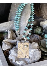 Annette Colby - Jeweler Sterling Pony Tag on Kingman Turquoise with Black Diamonds, Necklace by Annette Colby