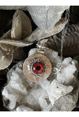 Annette Colby - Jeweler Lampwork Glass Red Eye Necklace Flying Bird by Annette Colby