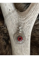Annette Colby - Jeweler Lampwork Glass Red Eye Necklace Flying Bird by Annette Colby