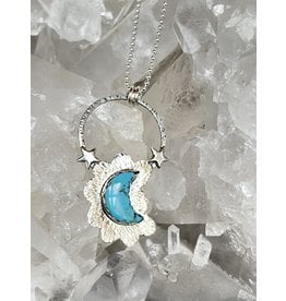 Annette Colby - Jeweler Kingman Turquoise Moon Cloud Star Necklace