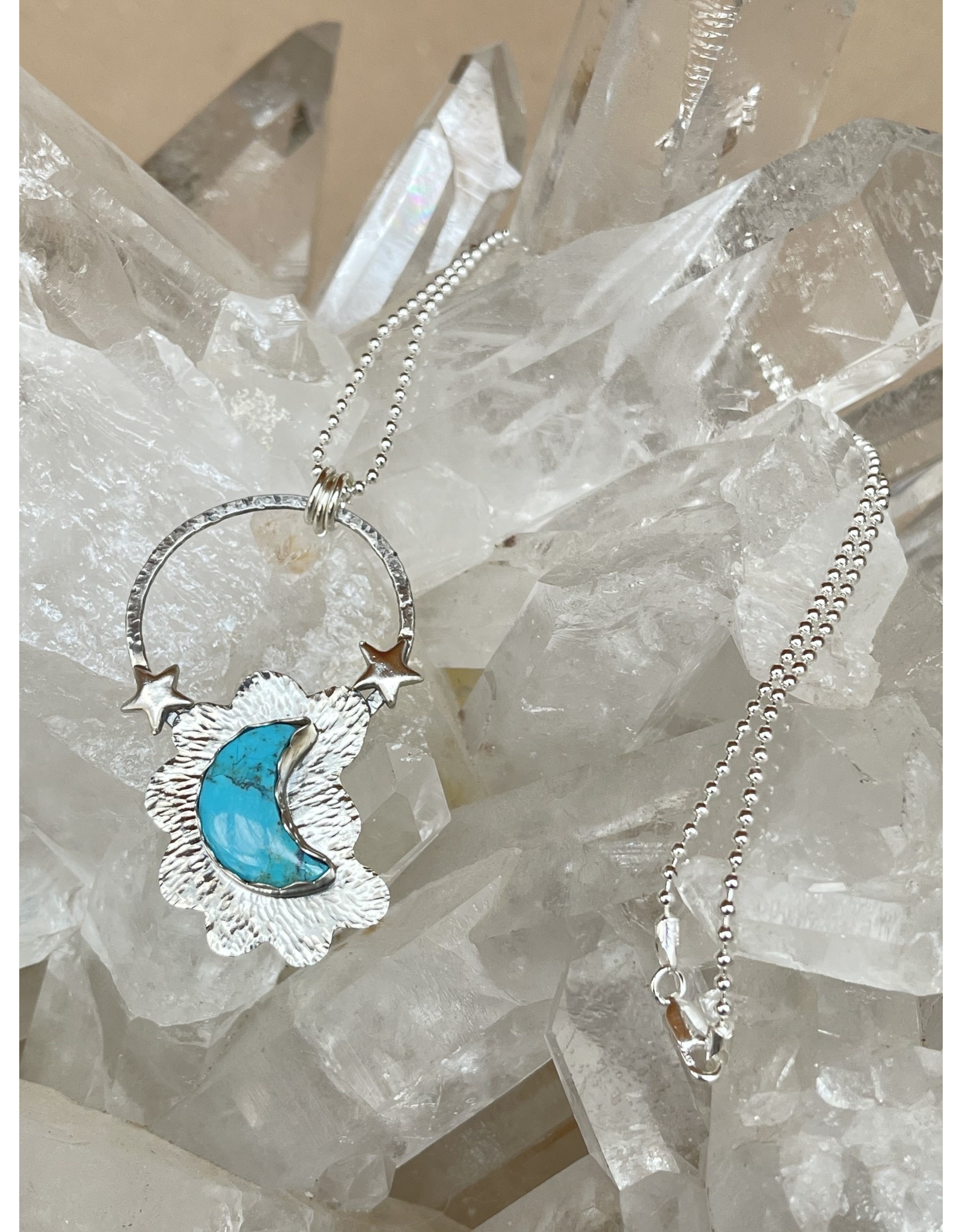 Annette Colby - Jeweler Kingman Turquoise Moon Cloud Star Necklace - Annette Colby