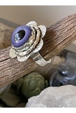 Annette Colby - Jeweler Lampwork Glass Purple Eye Ring Size 6.75 by Annette Colby