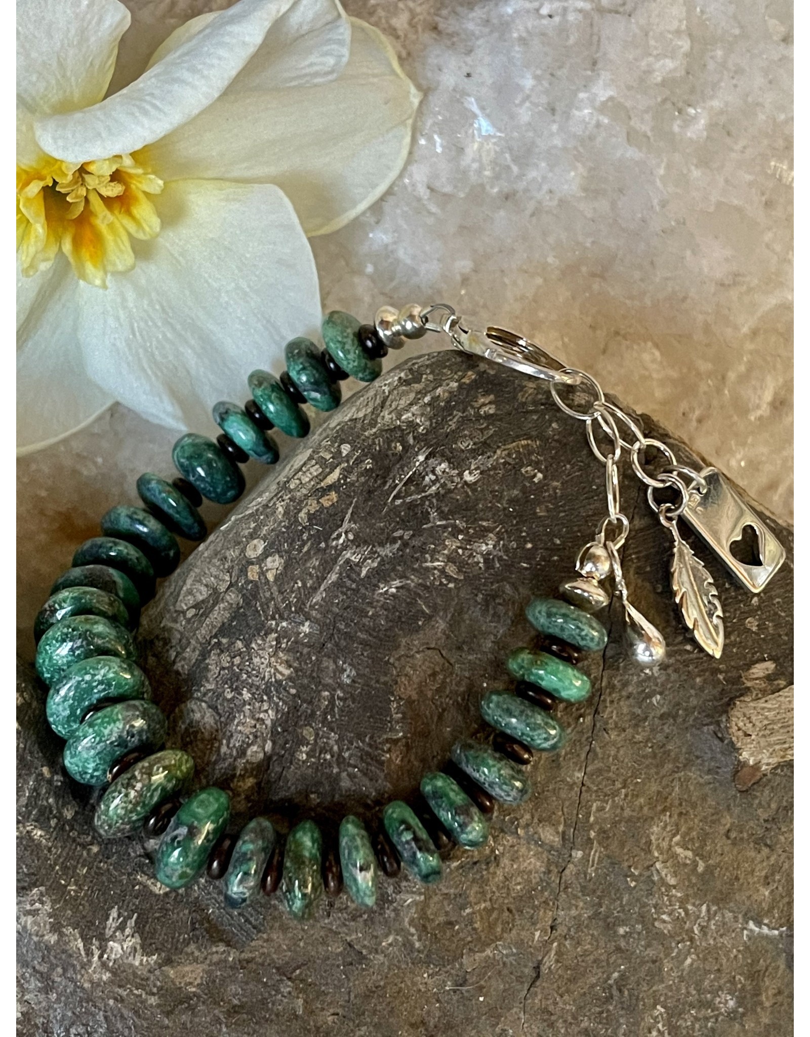 Turquoise Disk Bead Bracelet - Annette Colby