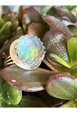 Annette Colby - Jeweler Nova Opal Quartz Globe Ring Size 7 - AC