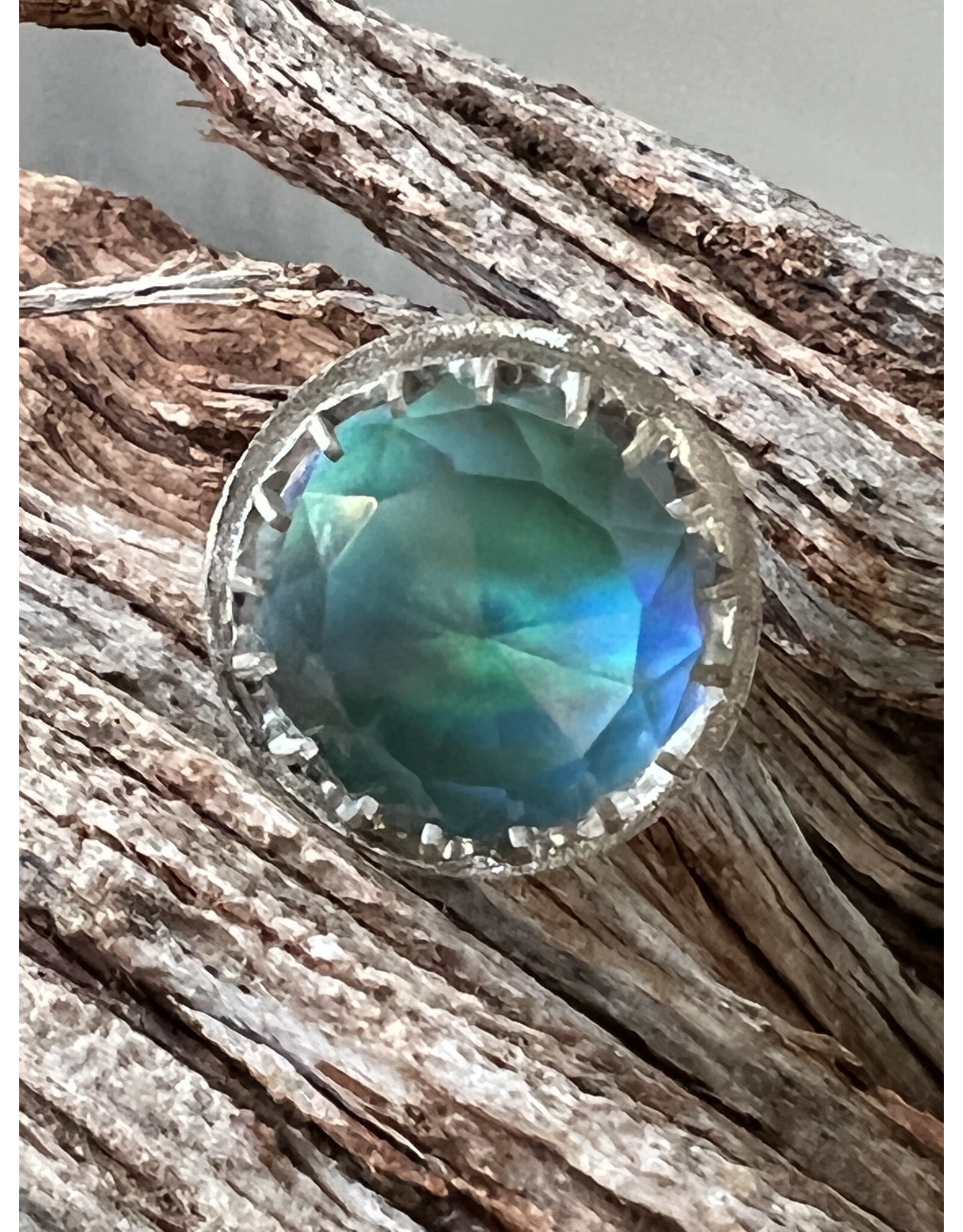Annette Colby - Jeweler Nova Opal Quartz Globe Ring Size 7 - AC