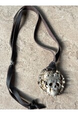 Annette Colby - Jeweler Hand carved Elk Antler Skull Pendant Necklace - AC