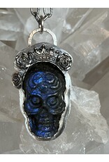Annette Colby - Jeweler Labradorite Skull Necklace  - AC