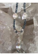 Annette Colby - Jeweler Baroque Pearl Faceted Aquamarine Necklace - AC*