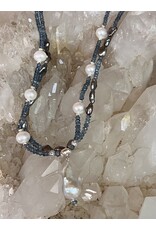 Annette Colby - Jeweler Baroque Pearl Faceted Aquamarine Necklace - AC*