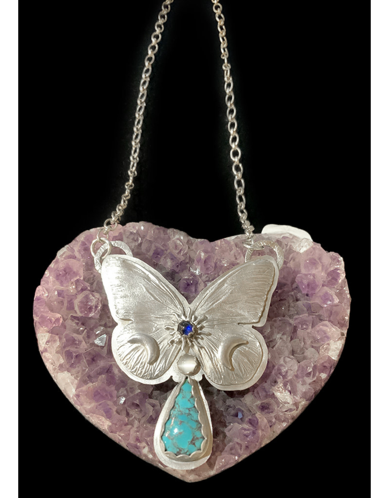 Annette Colby - Jeweler Butterfly Necklace w/ Turquoise Moonstone Sapphire - Annette Colby