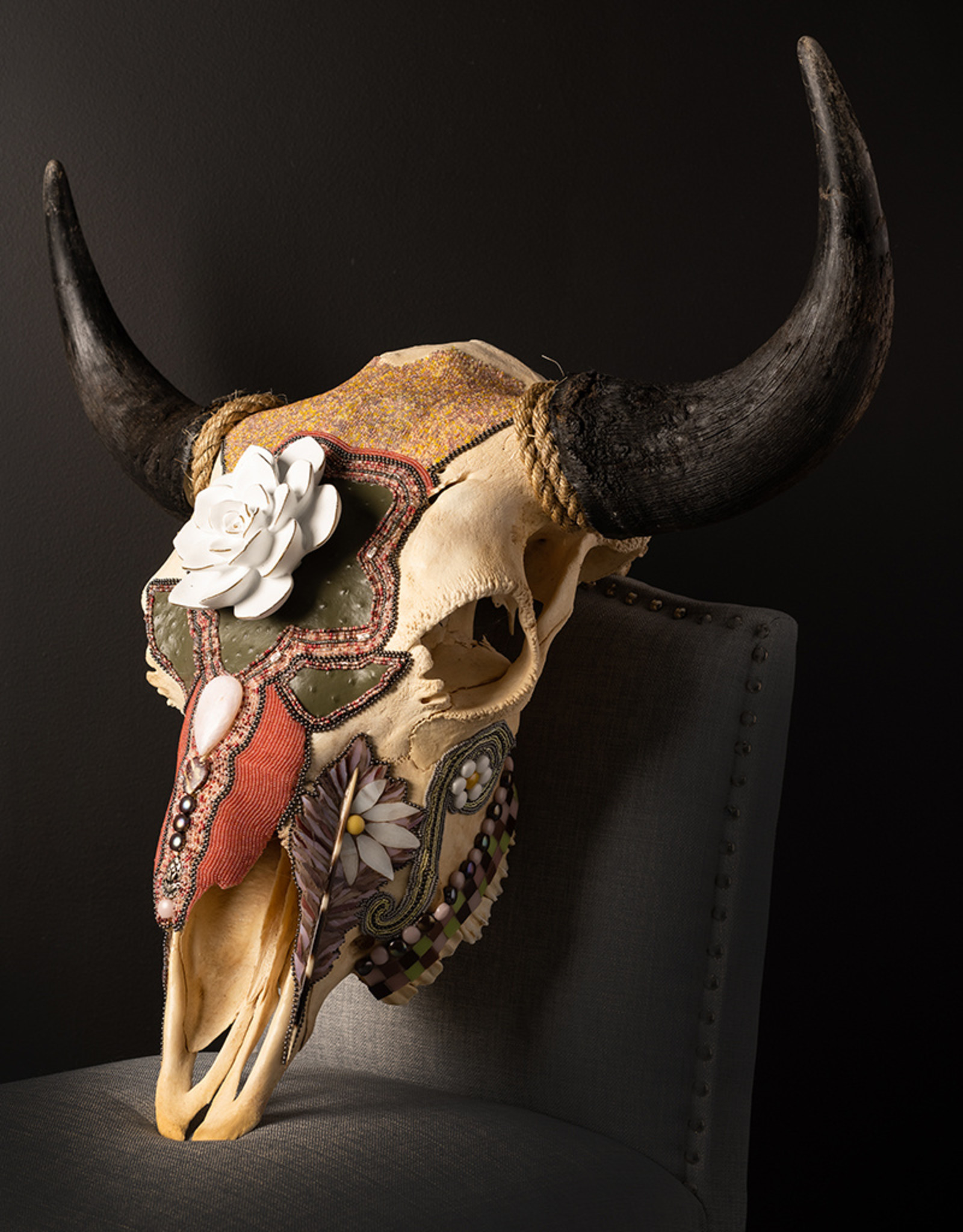 Kelly Nygard Greta - Decorated Buffalo Skull - Kelly Nygard