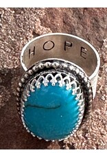 Annette Colby - Jeweler Royston Oval Turquoise Ring Hope  Size 8- AC