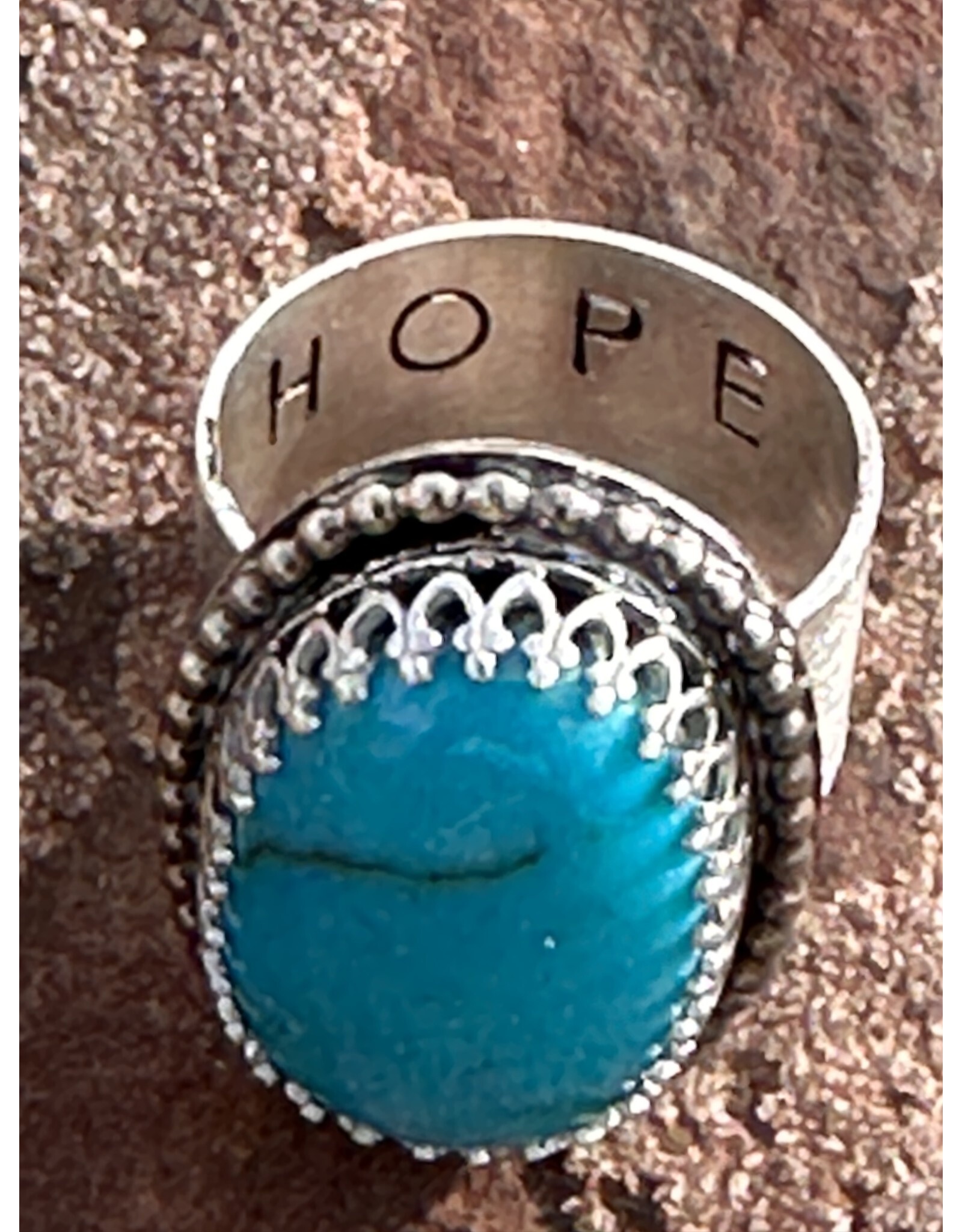 Annette Colby - Jeweler Royston Oval Turquoise Ring Hope  Size 8- AC